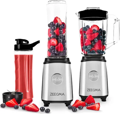 Produktbild von ZEEGMA VITAMINE Blender stojący 4 w 1 z mikserem Mix&Go Smoothie Maker Młynek do kawy 1050W