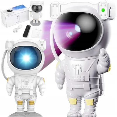 Image de Veilleuse Projecteur Étoiles Astronaute Led 17 Effets Lumineux Luminosité Réglable Minuteur Télécommande Pour Chambre Enfant