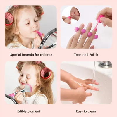 Obrázek produktu pro Make-up set pro dívky, hračka, hraní rolí, kosmetická taštička, kosmetická hračka, sada nástrojů na líčení pro děti