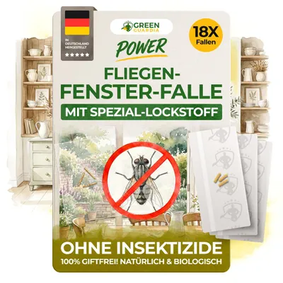Produktbild von Fenster Fliegenfalle mit Spezial-Lockstoff – 18x Fallen – Wirksam Fliegen bekämpfen am Fenster, Fliegenfalle Innenbereich, Fliegenfalle Klebefalle