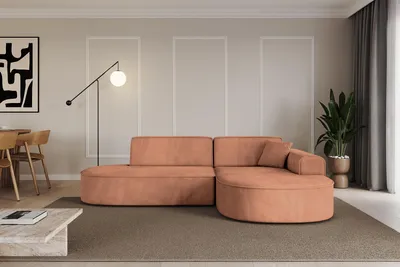 Produktbild von ALTDECOR Ecksofa in L-Form MARI-L1 - 243x171x79,5 cm Apricot - Corner Sofa Bett Eckcouch Couch Wohnlandschaft Cauchsofa