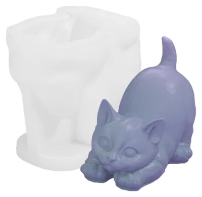 Produktbild von 3D-Silikonform für Katzen, Tierform aus Epoxidharz, Formen für Katzenkratzspielzeug, Silikonformen für Kerzen, Seifenformen, DIY-Squishies, DIY-Silikonform für Harz, Beton, Gips, Wachs, Seife