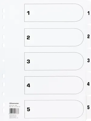 Obrázok produktu pre Soennecken Register Mylar 1604 1-5 weiß