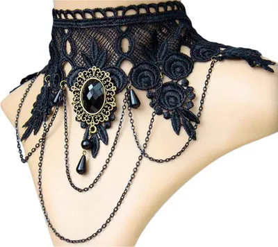 Produktbild von Oblique Unique Damen Kette Gothic Collier Spitze - Halskette