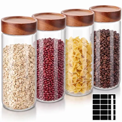 Vorratsgläser 800 ml, 4er-Set, 8 x 20 cm, mit Deckel