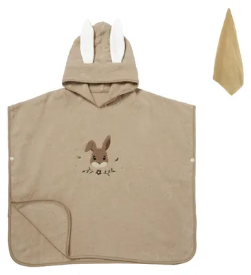Productafbeelding van Badponcho voor kinderen, 0-3 jaar, zachte badcape met capuchon, absorberend, ideaal na het baden