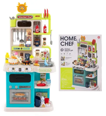 Produktbild von Kinderküche mit 95 Zubehör Spielküche mit Licht Sound und Dampf Kinder Küche mit Kochherd Spüle und Wasserfunktion Puppenküche Spielzeugküche für Kinder