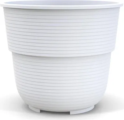 Produktbild von Blumentopf Milano 32 cm Durchmesser Farbe Weiß für Garten Balkon Terrasse Pflanztopf Blumentöpfe