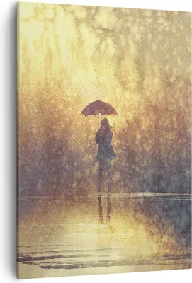 Produktbild von Bild auf Leinwand - Leinwandbild - Einteilig - Frau Regen - 50x70cm - Wand Bild - Wanddeko - Wandbilder - Leinwanddruck - Kunstdruck - Wanddekoration - Leinwand bilder - Wandbild - PA50x70-3755