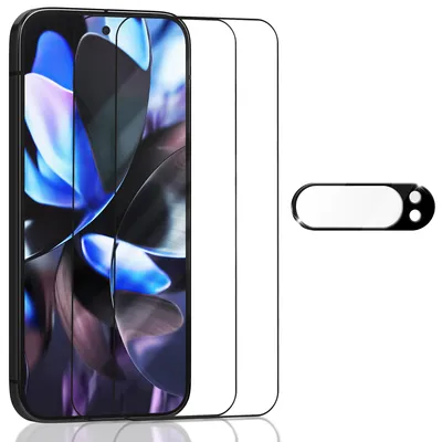 Produktbild von 2-Pack Google Pixel 9 Pro Displayschutzfolie & 1-Pack Kameraschutz - Gehärtetes Glas 9H - Super Qualität 3D