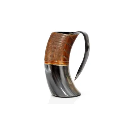 Produktbild von Wikinger Trinkhorn Gezackt - Wikinger Bierhorn - Wikinger Horn - Wikinger Bierhorn - Nordisches Trinkhorn - Mittelalterliches Trinkhorn
