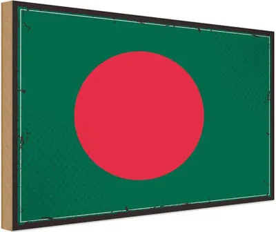 Produktbild von vianmo Holzschild 20x30 cm Bangladesch Bangladesh Flagge Fahne Wappen