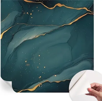 Produktbild von Selbstklebende Wandtapete - Dekorative Tapete für Wohnzimmer - Klebefolie für Wandbilder - Tapetenfolie für Wanddekoration - 250x250 cm - Dunkelblaue Abstraktion