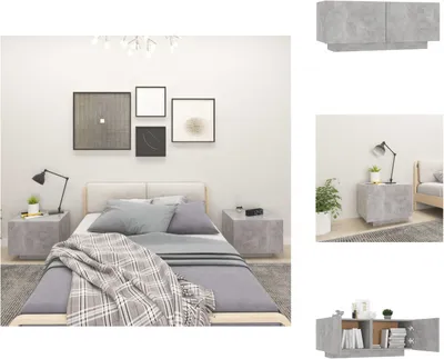 Zdjęcie produktu dla vidaXL Stolik nocny betonowy szary 100x35x40 cm materiał drewnopochodny - Stoliki nocne
