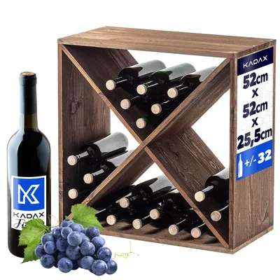 Immagine prodotto di Portabottiglie in legno KADAX, 52 x 25,5 x 52 cm, marrone, 1 pezzo