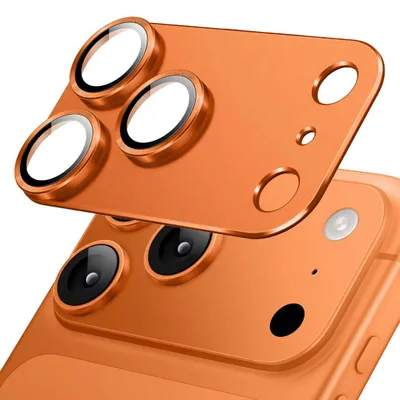 Produktbild von Kameraglas für Apple iPhone 17 Pro Titan Metall Kamera Schutzglas Panzerfolie 3D Titan Orange