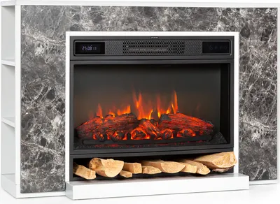 Produktbild von Klarstein Elektrokamin, Elektro Heizungen für Wohnzimmer & Innenräume, Elektrischer Kamin mit LED Flammen, Sparsamer Elektroofen, Heizlüfter mit Timer, Einstellbarer Thermostat, Heizung 1900 W