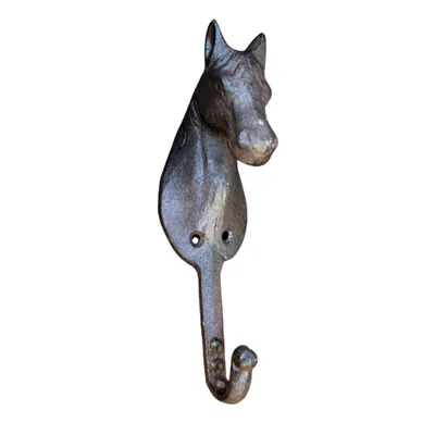 Produktbild von Gusseisen Garderobenhaken Pferd, antikbraun, nostalgisch, 22x6,5x7,5 cm