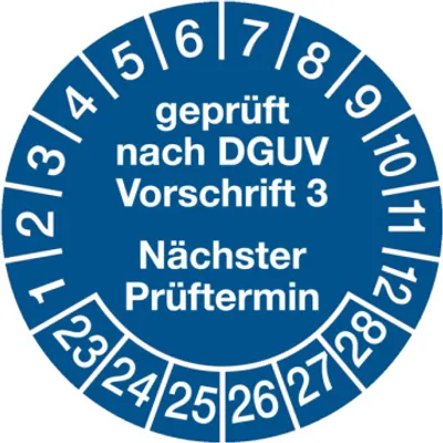 Produktbild von Dreifke® Aufkleber Prüfplakette, DGUV Vorschrift 3 Nächster Prüftermin, Jahre...