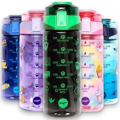 Produktbild von 650 ml Trinkflasche für Kinder – auslaufsicher, BPA-frei, mit Silikonstrohhalm und sicherem Verschluss – ideal für Schule und Sport