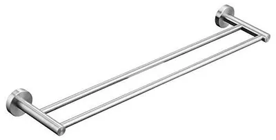 Image de Porte-serviettes de 40 cm pour salle de bain, porte-serviettes mural double à fixer au mur, nickel brossé, porte-serviettes en acier inoxydable à 2 barres