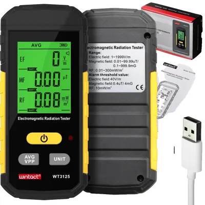 Immagine prodotto di Misuratore di campi elettromagnetici, intervallo di misura: da 0,1 V/m a 2000 V/m, dimensioni: 132 mm x 70 mm x 30 mm, peso: 250 g, intervallo di frequenza: da 50 Hz a 50 kHz, temperatura di esercizio: da -10 °C a 50 °C