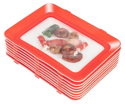 Productafbeelding van Solidchoice - Set van 8 Stapelbare Vriesbewaarcontainers 30 x 22 x 3 cm