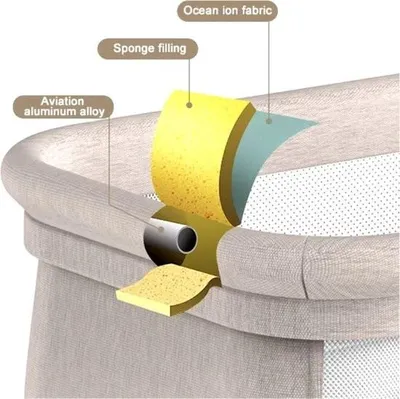Zdjęcie produktu dla J&R Babybed - Elektryczne łóżeczko dziecięce - Kołyska - Łóżeczko - Bluetooth - Przenośne - Moskitiera - Brązowy/Khaki