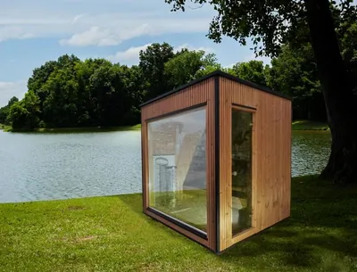 Immagine prodotto di Sauna in legno Sauna da giardino Sauna da esterno Sauna panoramica moderna da esterno