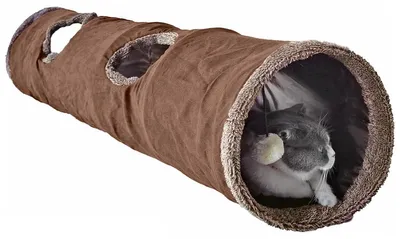 Produktbild von Tunnel for Indoor Cats, 51×12 inch Foldable Big Cat Tunnel, Suede Pet Tunnels with Two Peepholes and a Bubble Ball