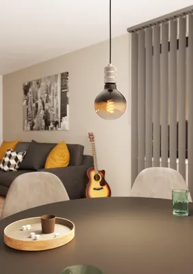 Produktbild von EGLO Pendelleuchte Esstisch Yorth, Hängelampe für Wohnzimmer und Esszimmer, Esszimmerlampe aus Metall in silber und schwarz, Lampe hängend, E27