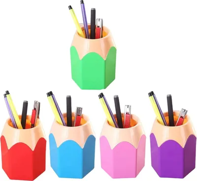 Produktbild von Stiftehalter-Set mit 5 verschiedenen Farben, Stiftevase, Bleistifttopf, Make-up-Pinselhalter, Schreibtisch-Organizer, Schrein-Organizer