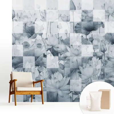 Zdjęcie produktu dla Fototapeta samoprzylepna – 250 x 250 cm – tapeta – tapeta ścienna – obrazy ścienne – folia samoprzylepna – folia dekoracyjna – tapeta foliowa – ściana – dekoracja – salon – kwiaty lotosu