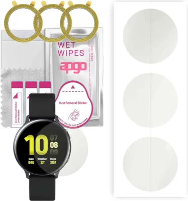 Produktbild von apgo 3 Stück Schutzfolie, Matt, kompatibel mit Samsung Galaxy Watch Active 2 44mm Smartwatch, Hydrogel Displayschutzfolie mit Positionierhilfe, Displayfolie, robust und kratzfest