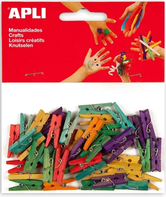 Obrázek produktu pro Dřevěné kolíčky 25 x 3 mm - mix barev 45 ks