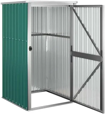 Immagine prodotto di Capanno per attrezzi, deposito per attrezzi, capanno da giardino in metallo, capanno da giardino con tetto a falda, capanno da giardino, armadietto da giardino con spazio di stoccaggio, acciaio zincato, antracite (88 x 89 x 161 cm)