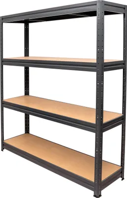 Zdjęcie produktu dla Regały do dużych obciążeń STIER, maksymalne obciążenie półki 600 kg, wys. x szer. x gł. 1770 x 1600 x 450 mm, regały magazynowe, regały warsztatowe, regały narzędziowe, regały piwniczne, regały bezśrubowe, solidna stalowa rama, łatwy montaż