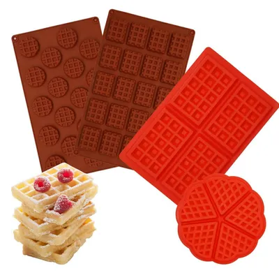Produktbild von Silikon Waffelform Set 4 Stück Antihaft für Airfryer Backofen -40°C bis +230°C BPA-frei Lebensmittelecht