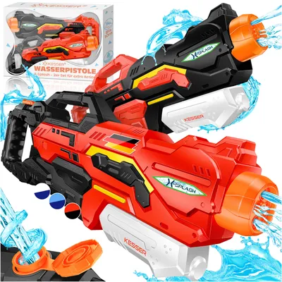 Produktbild von KESSER® Wasserpistole 2er Set Wasserpistolen Spritzpistolen Reichweite 10-11 Meter, Fassungsvermögen 1500ml Wasserspaß Strand Spielzeug im Freien für Kinder und Erwachsene Strandpool