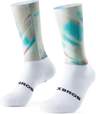 Immagine prodotto di Calzini da ciclismo ROCKBROS unisex, traspiranti, antiscivolo, a compressione, senza cuciture, ad asciugatura rapida, per MTB, bici da corsa, corsa e trekking, colore verde, taglia L