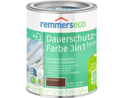 Zdjęcie produktu dla Remmers Oil Colour [eco] orzechowy brąz 0,75 l, lakier do drewna