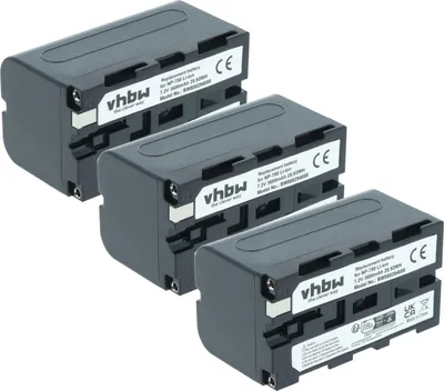 Produktbild von vhbw 3x Akku kompatibel mit Sony DSR-300, DSC-D770, DSR-200, DSC-D700, DSC-CD400, DSC-CD250 Videokamera Camcorder (3600 mAh, 7,2 V, Li-Ion)