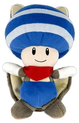 Productafbeelding van Together Plus – Super Mario – Vliegende Eekhoorn Blue Toad – Pluche knuffel, 21 cm