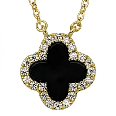 Produktbild von Halskette „Clover“ in gold-schwarze Farbe
