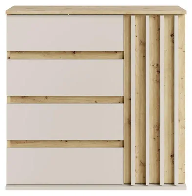 Image de Commode Doris, modèle avec tiroirs, dimensions 80x34x80 cm, finition chêne artisan "Kaschmir", une porte
