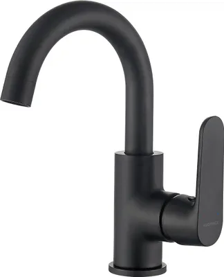 Produktbild von BADLAND Waschtischarmatur Wasserhahn Hoch DIMA Mischbatterie für Badezimmer in Schwarz