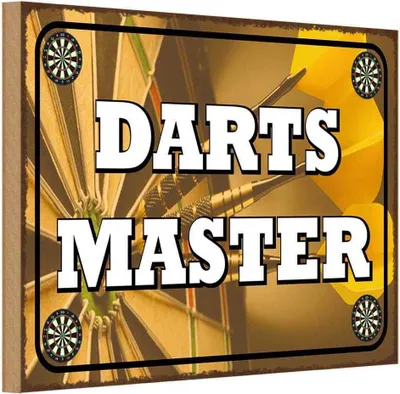 Produktbild von vianmo Holzschild 12x18 cm Darts Master Sport Hobby