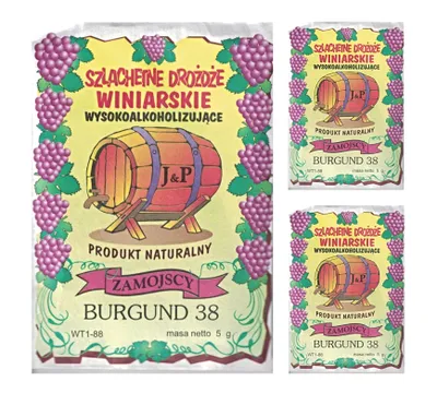 Produktbild von HUGBERT Weinhefe, BURGUND 38, für Rotweine, 100% natürlisches Produkt, Gärhefe Hefe, 3 Stück