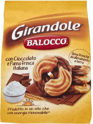 Produktbild von Balocco Girandole kekse mit Schokolade und Sahne 350g biscuits cookies