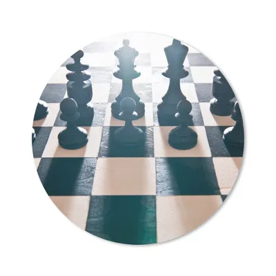 Produktbild von MuchoWow® Mauspad Mousepad Die schwarzen Schachfiguren auf dem Brett 20x20 cm - Mousepads - Maus Mat - Pad - Mausunterlage - Schreibtischmatte